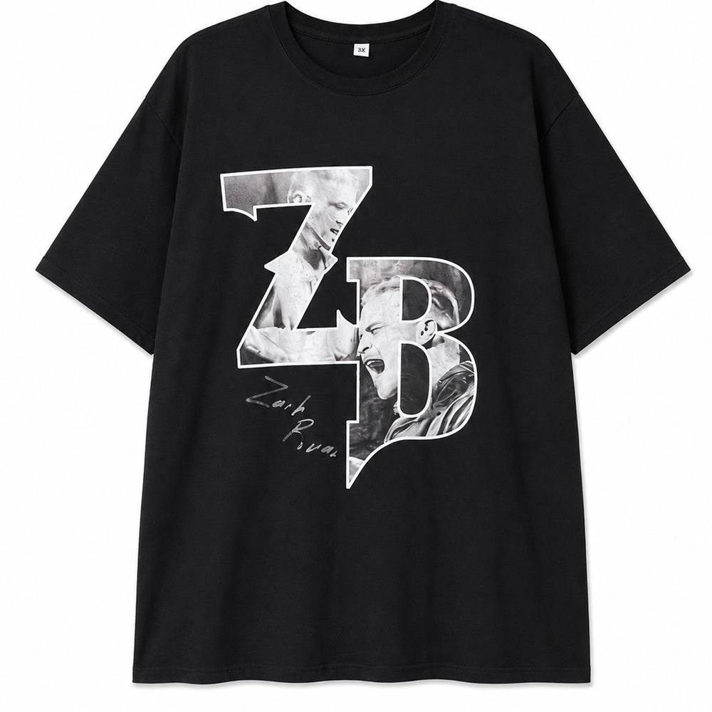 Zach Bryan Oversized Graphic T-Shirt Mens 3XL Black 100% Cotton Concert Tee ZB